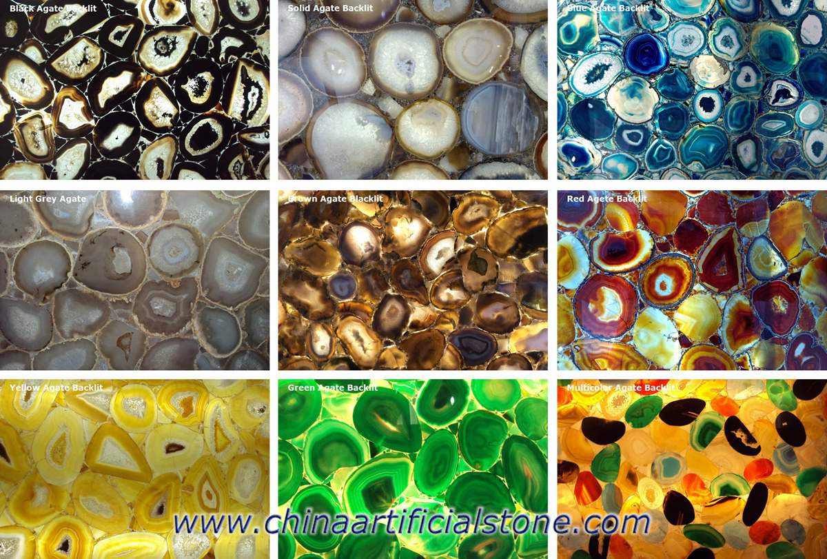 Backlit Agate Stone Colors