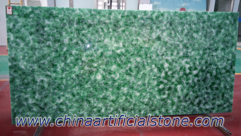 Jade Glass Stone Iceberg green and white