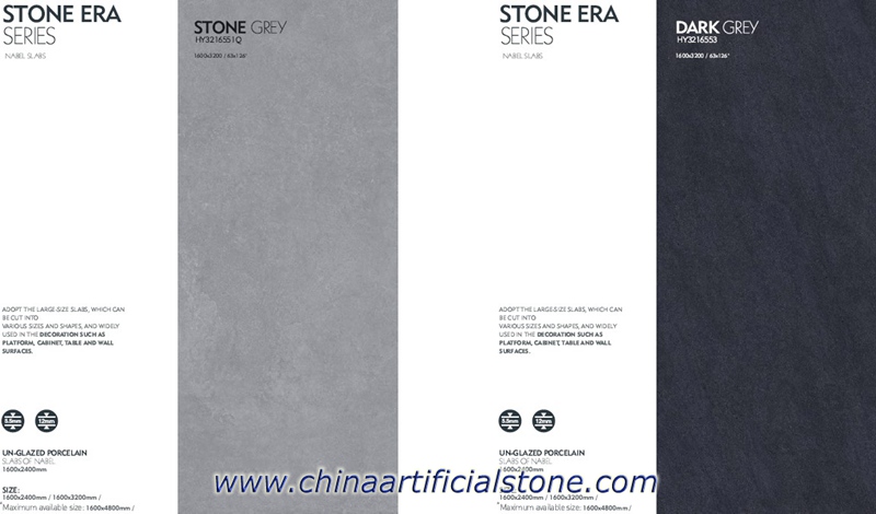 Light Basalt Grey and Dark Basalt Grey Sintered Stones
