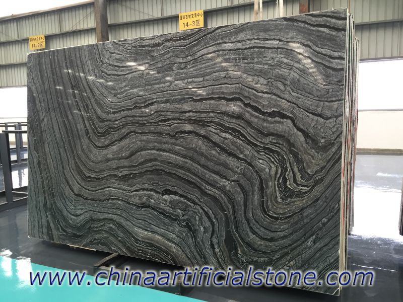 China Black Wood Vein Marble Slabs