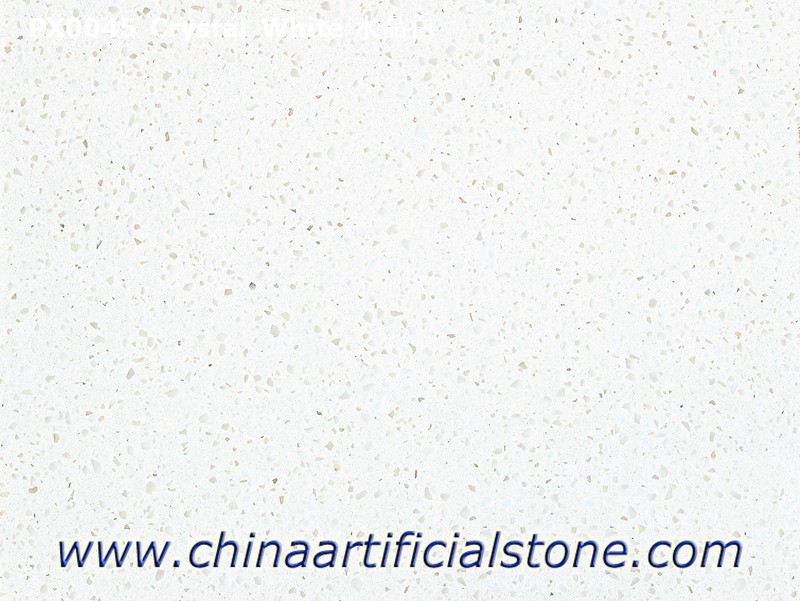 Medium Grain Pure White Artificial Marble Slabs and Tiles Crystal White