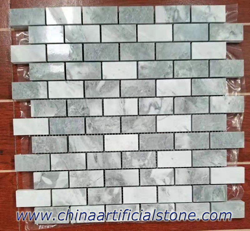 Super White Quartzite Retangle Mosaics Tiles
