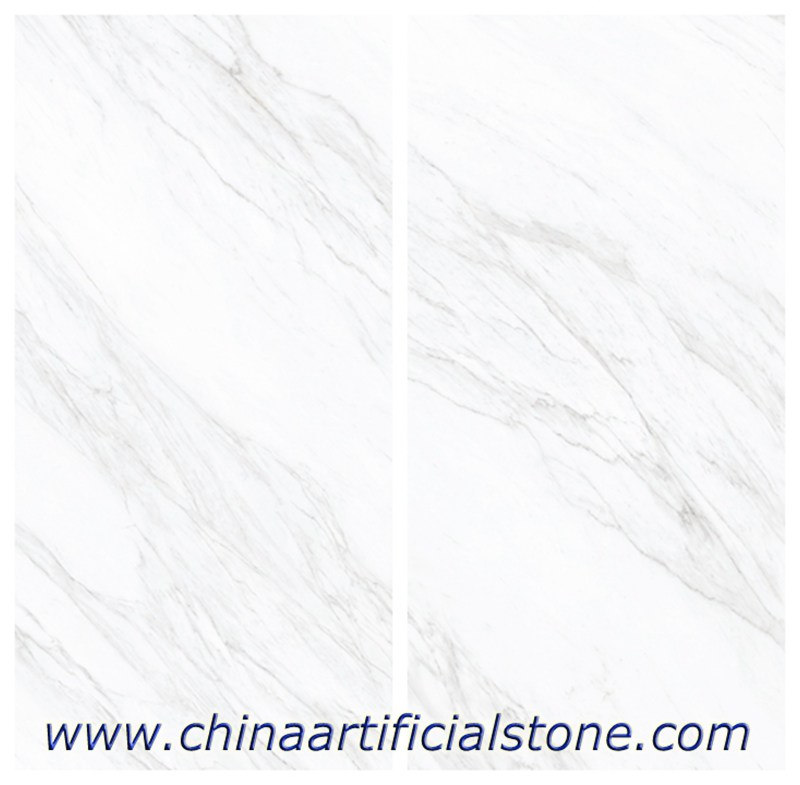 White Marble Look Sintered Stone Slabs 3200x1600x5.8mm