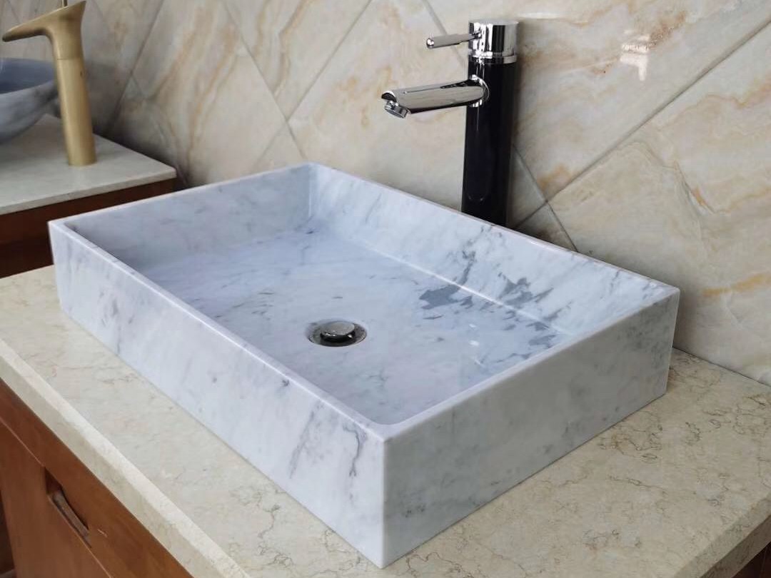 Modern Carrara White Marble Sinks