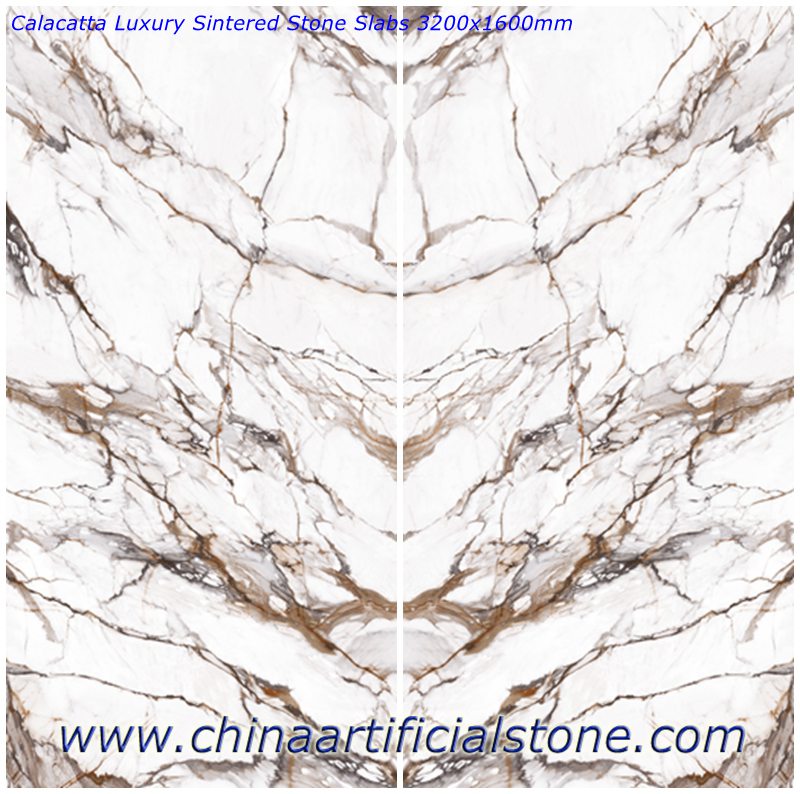 Bookmatched Calacatta Sintered Stone Slabs 12mm