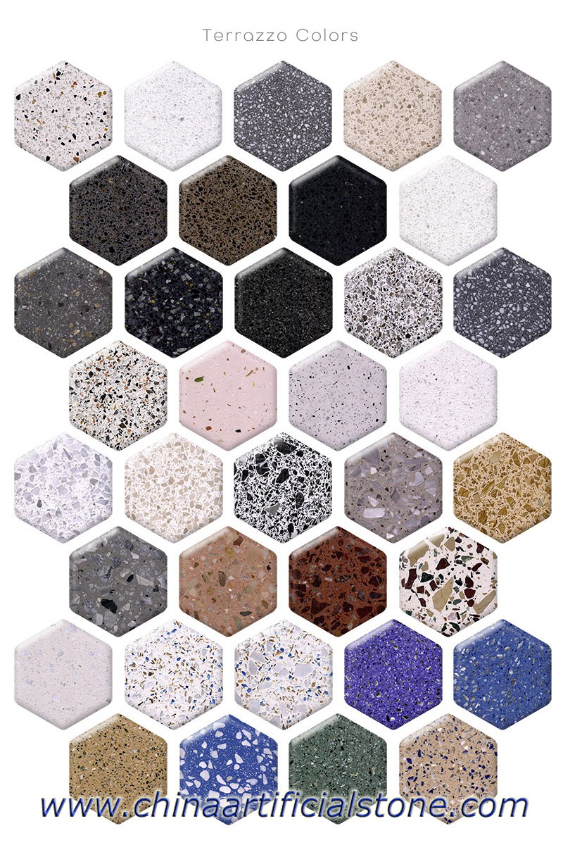 Cement Terrazzo Agglomerate Floor Tile colors