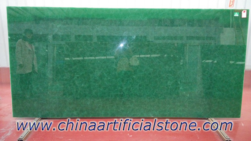 hoja de piedra de cristal de cristal jade retroiluminada de magna verde 