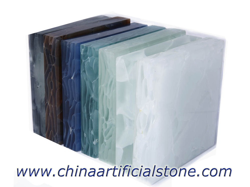 Paneles de piedra de vidrio reciclado translúcido de piedra de cristal de jade 