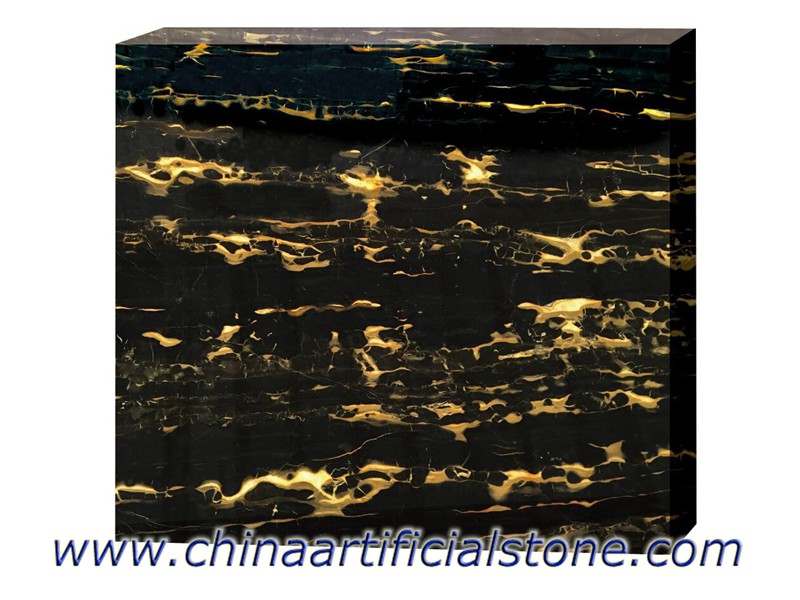 China nero portoro negro con losas y baldosas de mármol dorado 
