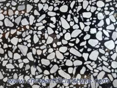 gran blanco carrara adoquines agregado mármol artificial negro
