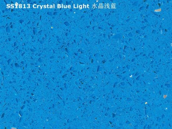 cristal azul celeste espumoso ingeniería de losa de cuarzo