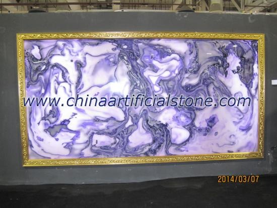 fábrica de porcelana superior Paneles de losas de piedra artificial sintética de ónix púrpura