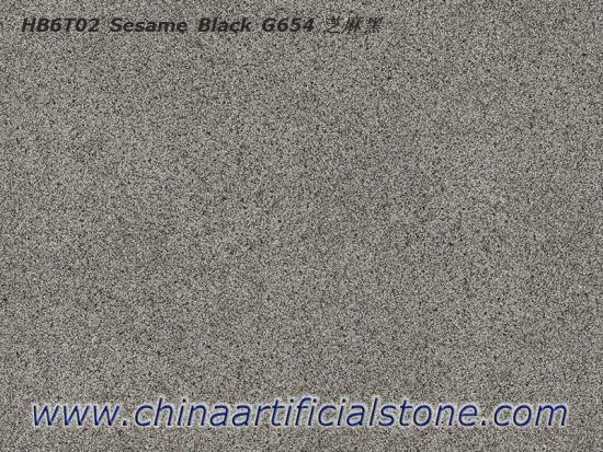 pavimentadora de porcelana de granito negro sésamo g654
