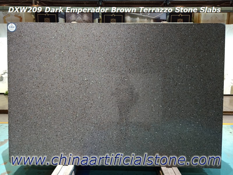 losas y losas de terrazo marrón emperador oscuro dxw209 
