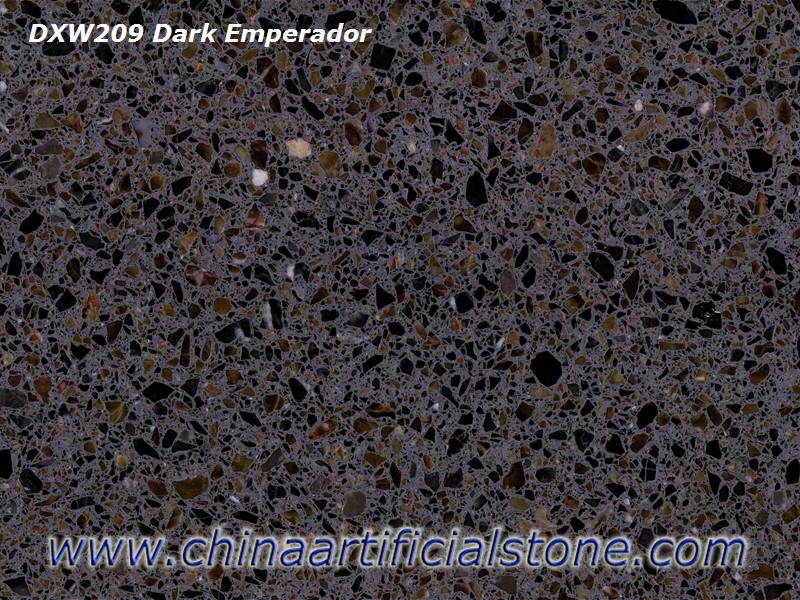 losas y losas de terrazo marrón emperador oscuro dxw209 