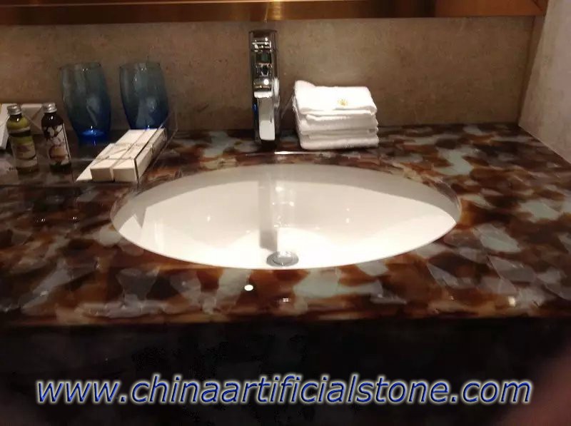 Caramelo Mar de Jade Cristal Glass2 Losas para cubiertas prefabricadas 