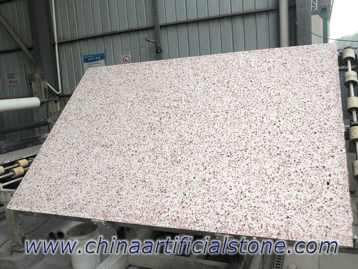 Losas de terrazo rosa de China 2700x1800x 18mm 