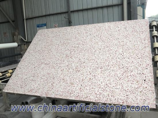 China 18mm Losas de terrazo rosa 2700x1800